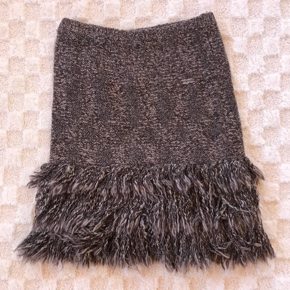 Sparrow Wool Alpaca Fringed Skirt